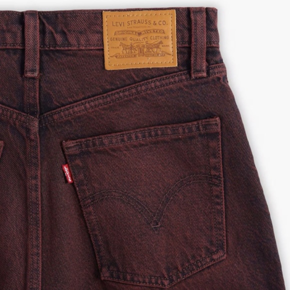 NWT Levi's Ribcage Wide Leg Jeans in Cherry Cordial Red - size 24 x 30 - Picture 6 of 7